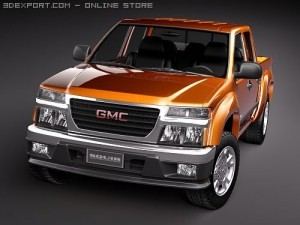 GMC Canyon 2004-2010 crew cab Modèle 3D