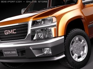 GMC Canyon 2004-2010 crew cab Modèle 3D