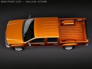 GMC Canyon 2004-2010 crew cab Modèle 3D