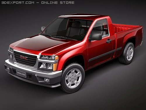 GMC Canyon 2004-2010 regular cab 3D Model .c4d .max .obj .3ds .fbx .stl .blend 