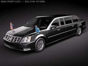 USA Armored Presidental Limousine 3D Model