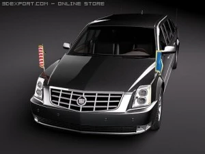 USA Armored Presidental Limousine 3D Model