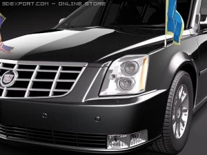 USA Armored Presidental Limousine 3D Model