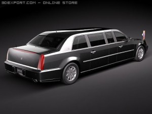 USA Armored Presidental Limousine 3D Модель