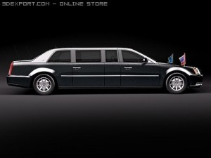 USA Armored Presidental Limousine 3D Модель