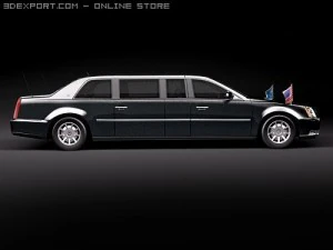 USA Armored Presidental Limousine 3D Model