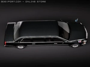 USA Armored Presidental Limousine 3D Model