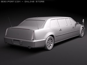 USA Armored Presidental Limousine 3D Модель