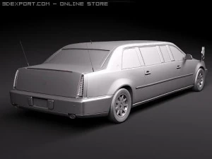 USA Armored Presidental Limousine 3D Model