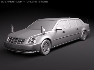 USA Armored Presidental Limousine 3D Модель