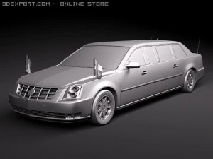 USA Armored Presidental Limousine 3D Model
