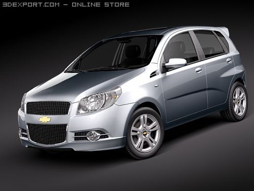 Chevrolet Aveo5 2009 midpoly 3D 模型 .c4d .max .obj .3ds .fbx .stl .blend