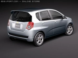 Chevrolet Aveo5 2009 midpoly 3D Model