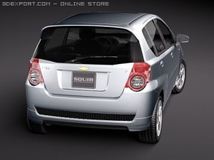 Chevrolet Aveo5 2009 midpoly 3D 模型