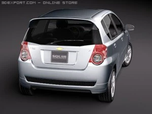 Chevrolet Aveo5 2009 midpoly 3D Model