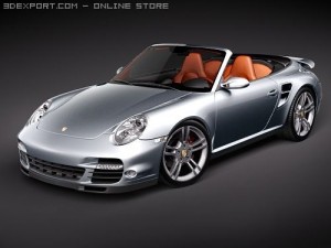 Porsche 911 Turbo Convertible 2010 3D Model
