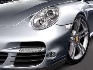 Porsche 911 Turbo Convertible 2010 3D Model