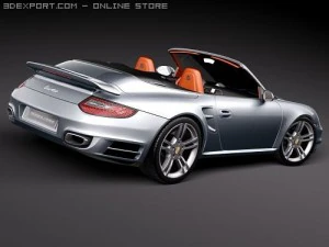Porsche 911 Turbo Convertible 2010 3D Model