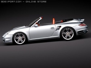 Porsche 911 Turbo Convertible 2010 3D Model