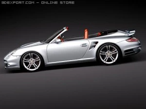 Porsche 911 Turbo Convertible 2010 3D Model