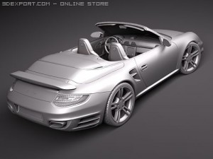 Porsche 911 Turbo Convertible 2010 3D Model
