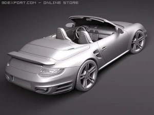 Porsche 911 Turbo Convertible 2010 3D Model