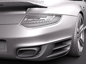 Porsche 911 Turbo Convertible 2010 3D Model
