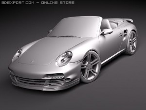 Porsche 911 Turbo Convertible 2010 3D Model