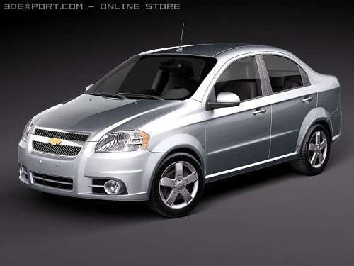 Chevrolet Aveo Sedan 3D Model .c4d .max .obj .3ds .fbx .stl .blend
