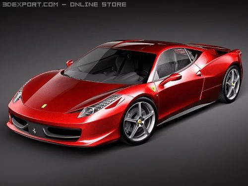 Ferrari 458 Italia Coupe 3D Model .c4d .max .obj .3ds .fbx .stl .blend 