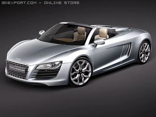 Audi R8 Spyder 3D Model .c4d .max .obj .3ds .fbx .stl .blend 