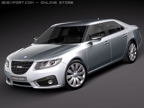 Saab 9-5 Sedan 3D Model .c4d .max .obj .3ds .fbx .stl .blend 