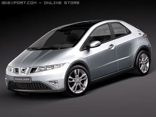 Honda Civic 2010 Europe-Japan 3D Model .c4d .max .obj .3ds .fbx .stl .blend 