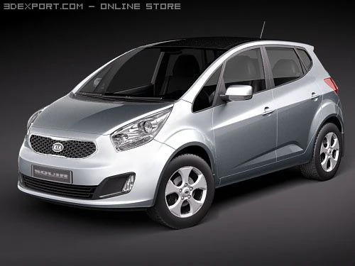 Kia Venga Hatchback 2010 3D Model .c4d .max .obj .3ds .fbx .stl .blend 