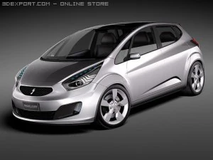 Ortalama Genel Elektrikli Araba 2012 3D Model