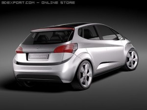 Average General Electric Car 2012 3D Model