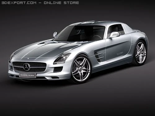 Mercedes-Benz SLS 2011 3D Model .c4d .max .obj .3ds .fbx .stl .blend 