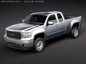 GMC Sierra 2500hd Extended Cab 3D Model