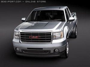 GMC Sierra 2500hd Extended Cab Modelo 3D