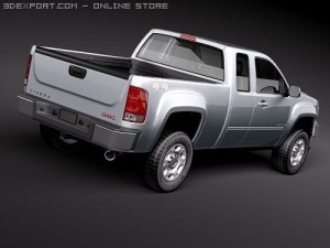 GMC Sierra 2500hd Extended Cab Modelo 3D