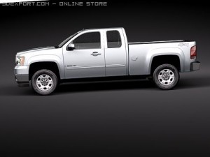 GMC Sierra 2500hd Extended Cab Modelo 3D