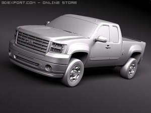GMC Sierra 2500hd Extended Cab Modelo 3D