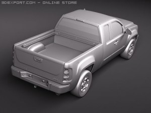 GMC Sierra 2500hd Extended Cab Modelo 3D