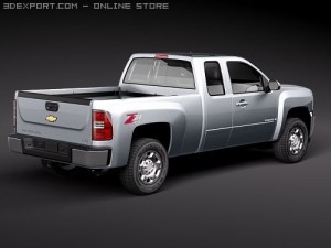 Chevrolet Silverado 2500hd Extended Cab 2010 3D Model