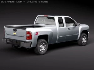 Chevrolet Silverado 2500hd Extended Cab 2010 3D Model