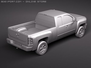 Chevrolet Silverado 2500hd Extended Cab 2010 3D Model