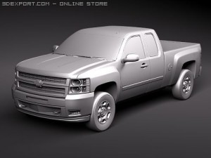 Chevrolet Silverado 2500hd Extended Cab 2010 3D Model