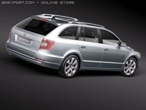 Skoda Superb Combi 2010 3D Model