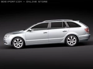 Skoda Superb Combi 2010 3D Model