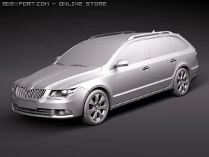 Skoda Superb Combi 2010 3D Model